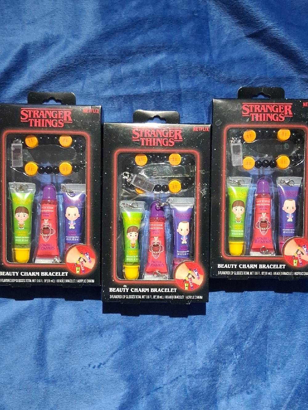 3 Pack- Stranger Things Beauty Charm Bracelet Set - Multicolor